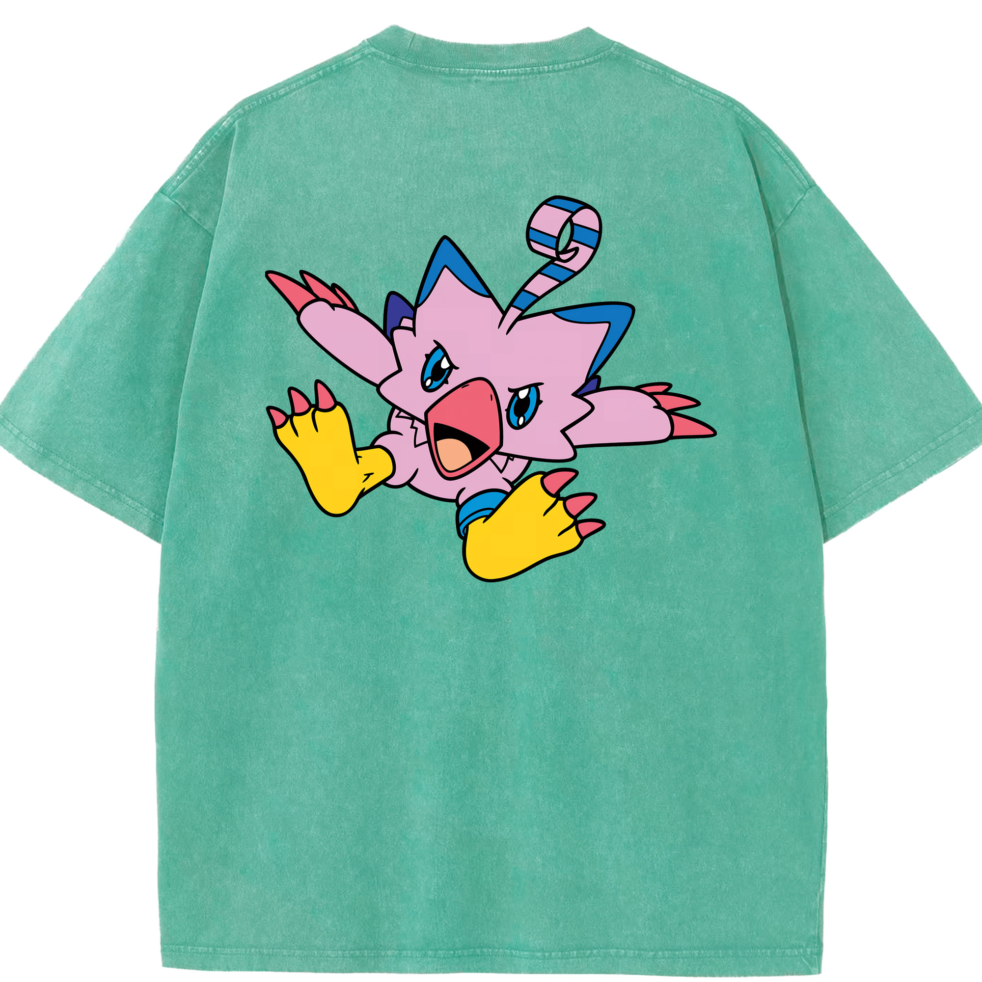 （画像用） Digimon デジタルモンスター/デジモン 綿100% ヴィンテージ風 半袖Tシャツ（背面プリント）